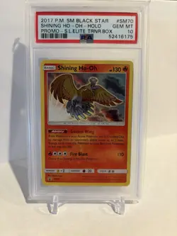 2017 POKEMON SM BLACK STAR PROMO #SM70 SHINING HO-OH-HOLO PSA 10 - Image 1