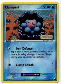 Clamperl 51/92 Pokemon TCG EX Legend Maker Reverse Holo Stamped - Image 1