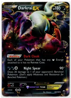 Darkrai EX 63/108 Pokemon TCG Black & White Dark Explorers Ultra Holo - Image 1
