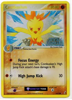 Combusken 16/100 Pokemon TCG EX Crystal Guardians Reverse Holo Rare Stamped - Image 1