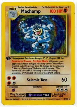 Machamp 8/102 Pokemon TCG WOTC 1st Edition Base Set Holo Rare Deck Exclusives - Image 1