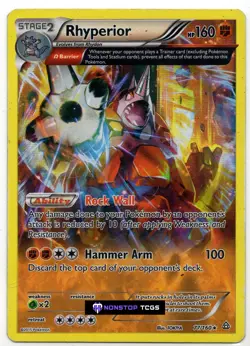 Rhyperior Omega 77/160 Pokemon TCG XY Primal Clash Holo Rare - Image 1