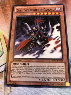Yugioh x1 Gorz the Emissary of Darkness BP01-EN014 1st Edition Rare LP - Image 1