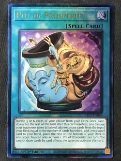 Yu-Gi-Oh TCG RA01-EN066 Pot of Prosperity 1st Edition Prismatic Ultimate Rare LP - Image 1