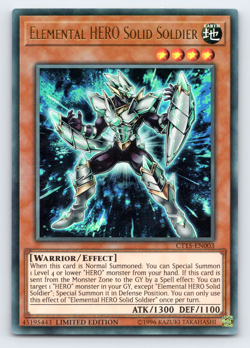 Elemental HERO Solid Soldier - CT15-EN003 - Ultra Rare - Limited Edition Yugioh - Image 1