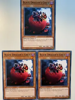 Yugioh Black Dragon's Chick LDS1-EN002 Common NM x3 Play Set - Image 1