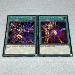 Yugioh Dark Burning Magic + Dark Burning Attack LDK2 Secret Rare 2 Card Set NM - Image 1
