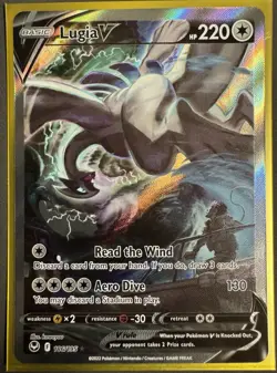 Pokemon Lugia V Alt Art 186/195 SWSH Silver Tempest Near Mint + Card WOW LOOK !! - Image 2