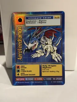1999 Digimon Digi-Battle Booster 2 AeroVeedramon Foil card #BO-88 - Image 1