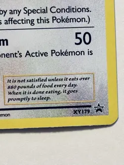 Snorlax XY Promo Card XY179 Holo Black Star Promo Pokemon Card 2016 NEAR MINT - Image 3