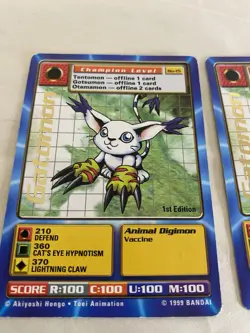 Digimon 2 Gatomon cards 1999 Bandai 1st edition two card lot - Image 2