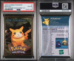 Pikachu Pokemon Card Hasbro Toy Wishes Magazine Foil Hand Cut 1999 PSA 6 POP 3 - Image 3