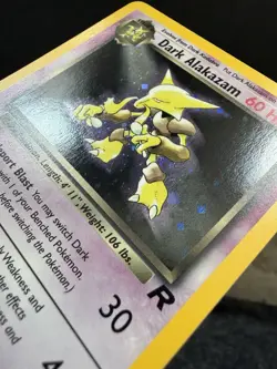 Pokemon TCG Dark Alakazam Holo Rare Card 1/82 Team Rocket NM SWIRL - Image 2