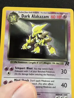 Pokemon TCG Dark Alakazam Holo Rare Card 1/82 Team Rocket NM SWIRL - Image 3
