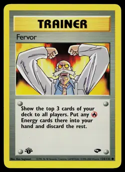 Pokemon Card - Fervor Gym Challenge 1st Edition 124/132 Common - Image 1