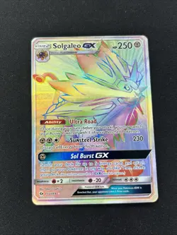 Pokemon TCG Solgaleo GX Holo Secret Rare Card Sun & Moon Base Set 155/149 LP - Image 1