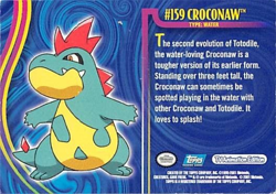 CROCONAW #159 - BLUE LOGO - SILVER HOLO - JOHTO TOPPS POKEMON CARD - HP/DMG - Image 2