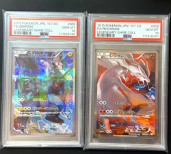 PSA 10 Reshiram 002/027 Zekrom 009/027 CP2 1st ED Japanese Pokemon Card 2015 - Image 1