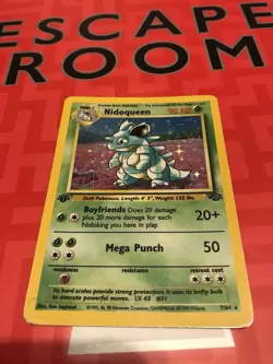 Pokemon TCG Nidoqueen Holo Rare Card Jungle 07/64 1st edition - Image 1