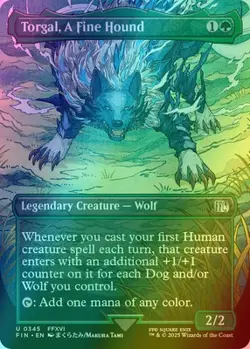MTG - Torgal, A Fine Hound (Borderless) - FIN 345 - Foil - Image 1