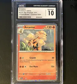 Arcanine #011 Pokemon Scarlet & Violet Promo Cosmos Holo CGC 10 - Image 1