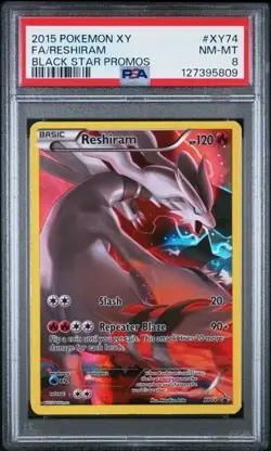 RESHIRAM #XY74 PSA 7 2015 POKEMON XY BLACK STAR PROMOS FULL ART - Image 1