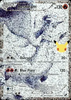 Pokemon Reshiram Celebrations: Classic Collection 113/114 Near Mint NM - Image 1