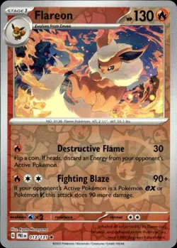 Pokemon Reverse Holo Flareon SV: Scarlet & Violet 151 136/165 Near Mint NM - Image 1