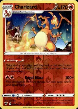 Pokemon Reverse Holo Charizard SWSH04: Vivid Voltage 025/185 Near Mint NM - Image 1