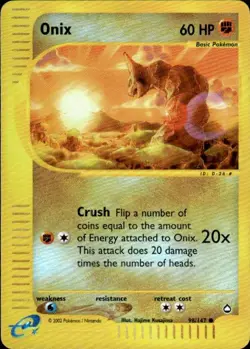 Pokemon Reverse holo Onix Aquapolis 098/147 Near Mint NM - Image 1