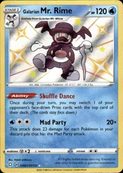 Pokemon Galarian Mr. Rime Shining Fates: Shiny Vault SV021/SV122 Near Mint NM - Image 1