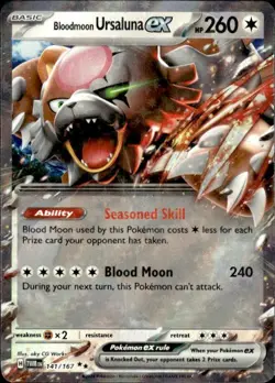 Pokemon Bloodmoon Ursaluna ex SV06: Twilight Masquerade 141/167 Near Mint NM - Image 1