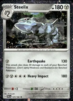 Pokemon Steelix Cosmos holo boarder 125/182 Near Mint NM - Image 1