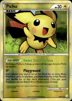 Pokemon reverse holo Pichu HeartGold SoulSilver 28/123 Near Mint NM - Image 1