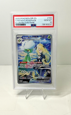 Pokemon PSA 10 Cynthia's Roserade Illustration Rare 2025 184/182 DRI English - Image 1