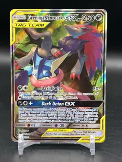Greninja & Zoroark GX 201/214 Unbroken Bonds Tag Team Alternate Full Art Pokemon - Image 1