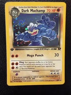 Pokemon TCG 1999 VINTAGE Dark Machamp 10/82 1st edition Holo Swirl 🌀 LP+ - Image 2