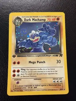 Pokemon TCG 1999 VINTAGE Dark Machamp 10/82 1st edition Holo Swirl 🌀 LP+ - Image 3