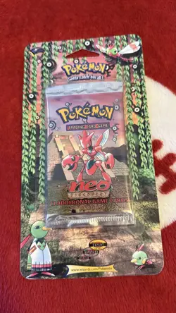 2001 Vintage Pokemon Neo Discovery Sealed Blister Pack Scizor Art - Image 2