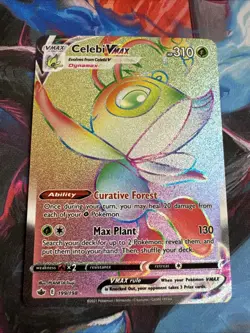 Pokemon Chilling Reign Celebi VMAX Rainbow Secret Rare 199/198 Pack Fresh! - Image 2