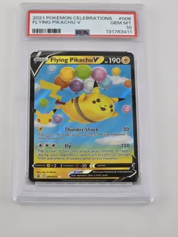 2021 POKEMON CELEBRATIONS #006 FLYING PIKACHU V PSA 10 - Image 1