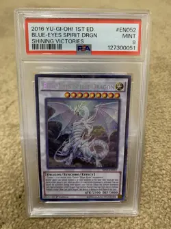 2016 YU-GI-OH! 1ST ED. BLUE-EYES SPIRIT DRGN SHINING VICTORIES PSA 9 - Image 1