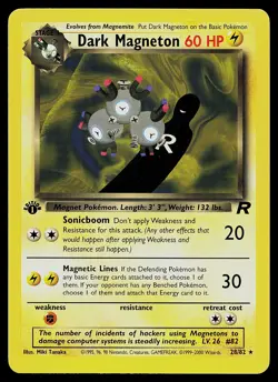 Pokemon Card - Dark Magneton Team Rocket 28/82 Rare 1st Edition - Image 1