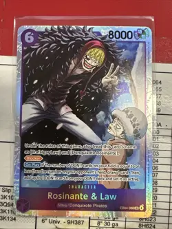 The Azure Sea's Seven #EB04-038 Rosinante & Law One Piece Card SR - Image 1