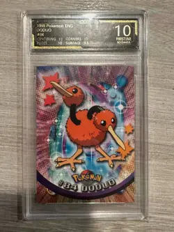 1999 pokemon card Doduo #84 topps TV animation edition pristine 10 - Image 1