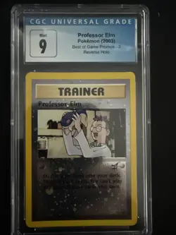 CGC 9 Professor Elm 3 - Best of Game Reverse Holo Promo Pokemon Card - Image 1