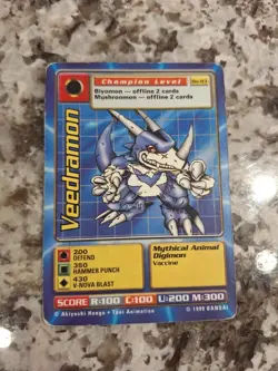 Veedramon Digimon Card Bo-83 Champion Level 1999 Bandai Unlimited Non-Holo - Image 1