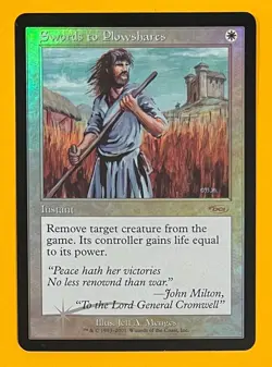MTG SWORDS TO PLOWSHARES (Foil) FNM (OldManMTG 013-079) - Image 1