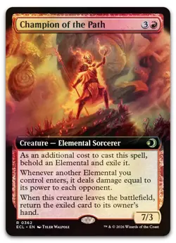 MTG Lorwyn Eclipsed Champion of the Path 0362 Extended Art FOIL NM - Image 1