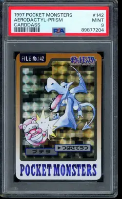 1997 Pokemon Aerodactyl Carddass Prism Pocket Monsters Holo #142 PSA 9 MINT - Image 1